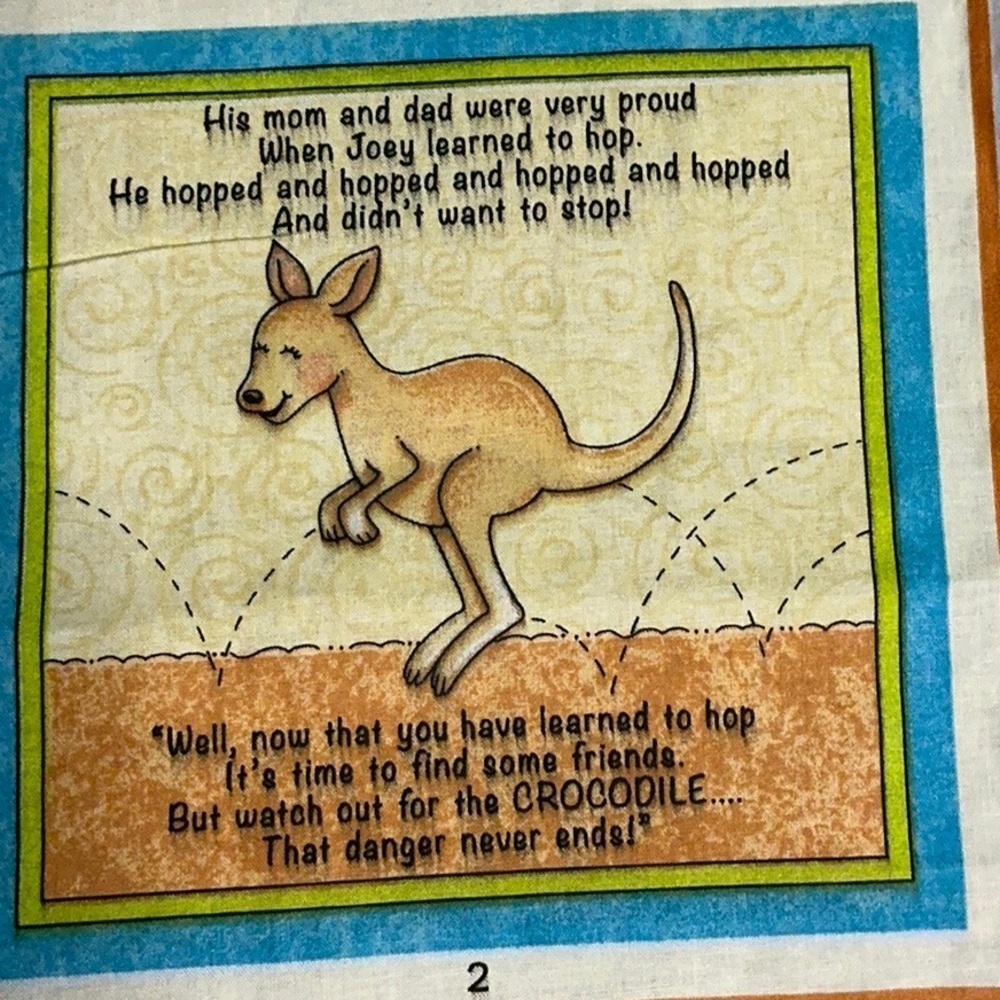 Colorful Animal Story Fabric Panel HOP by Marie Cole - Picture 5 of 11